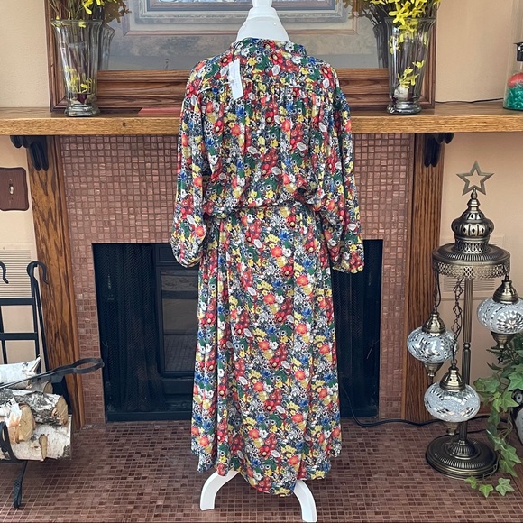 Rebecca Minkoff Tina Tie Waist Floral Midi Dress - Picture 7 of 14